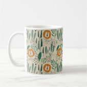 Niedlich Doodle Lion Jungle Regenwaldmuster Kaffeetasse (Links)