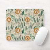Niedlich Doodle Lion Jungle Regenwaldmuster Mousepad (Mit Mouse)