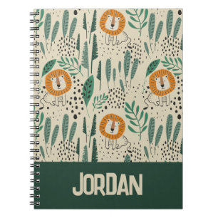 Niedlich Doodle Lion Jungle Regenwaldmuster Notizblock