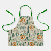 Niedlich Doodle Lion Jungle Regenwaldmuster Schürze (Vorderseite)
