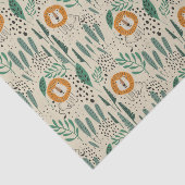 Niedlich Doodle Lion Jungle Regenwaldmuster Seidenpapier (Ausschnitt)