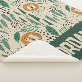 Niedlich Doodle Lion Jungle Regenwaldmuster Sherpadecke (3/4)