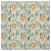 Niedlich Doodle Lion Jungle Regenwaldmuster Stoff (Muster)