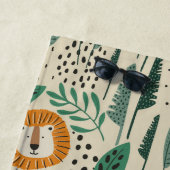 Niedlich Doodle Lion Jungle Regenwaldmuster Strandtuch (Beispiel)