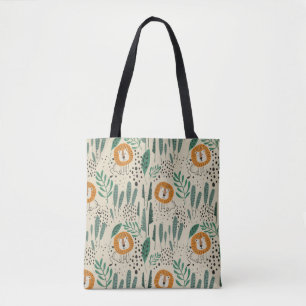 Niedlich Doodle Lion Jungle Regenwaldmuster Tasche