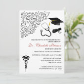 Niedlich Doodle Medical Doctor Graduation Party Einladung (Stehend Vorderseite)