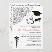 Niedlich Doodle Medical Doctor Graduation Party Einladung (Vorne/Hinten)