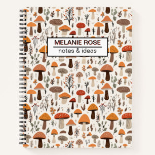 Niedlich Doodle Mushroom-Muster   SpiralNotebook Notizblock