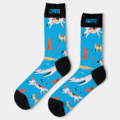 Niedlich Doodle Muster Retro Puppy Lover Socken (Linkes Detail)