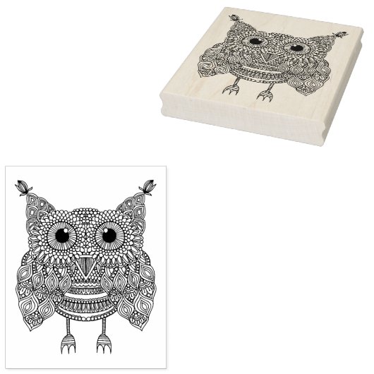 Niedlich Doodle Owl Gummistempel (Stempel)