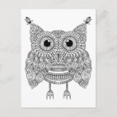 Niedlich Doodle Owl Postkarte (Vorderseite)