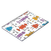 Niedlich doodle Roboter. Nahtloses Muster. Cartoon Notizblock (Linke Seite)