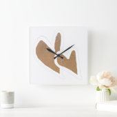 Niedlich Doodle Sand Hearts Coastal Sandy Beach 20 Quadratische Wanduhr (Zuhause)