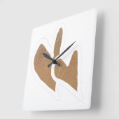 Niedlich Doodle Sand Hearts Coastal Sandy Beach 20 Quadratische Wanduhr (Winkel)