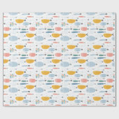 Niedlich Doodle School of Fish Pattern Geschenkpapier (Flach)