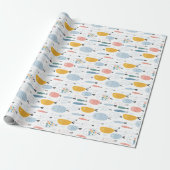 Niedlich Doodle School of Fish Pattern Geschenkpapier (Ungerollt)