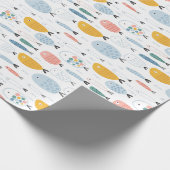 Niedlich Doodle School of Fish Pattern Geschenkpapier (Ecke)