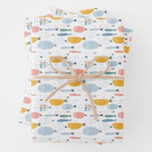 Niedlich Doodle School of Fish Pattern Geschenkpapier Set (Beispiel)