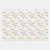 Niedlich Doodle School of Fish Pattern Geschenkpapier Set (Vorderseite)