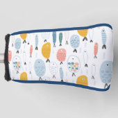 Niedlich Doodle School of Fish Pattern Golf Headcover (Vorderseite)