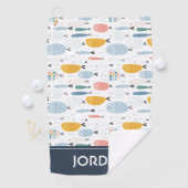 Niedlich Doodle School of Fish Pattern Golfhandtuch (Insitu)