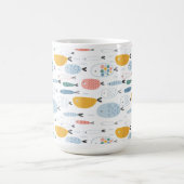Niedlich Doodle School of Fish Pattern Kaffeetasse (Mittel)