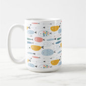 Niedlich Doodle School of Fish Pattern Kaffeetasse (Links)