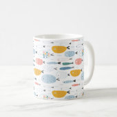 Niedlich Doodle School of Fish Pattern Kaffeetasse (VorderseiteRechts)