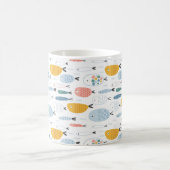 Niedlich Doodle School of Fish Pattern Kaffeetasse (Mittel)