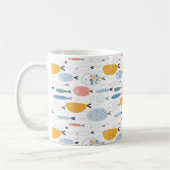 Niedlich Doodle School of Fish Pattern Kaffeetasse (Links)