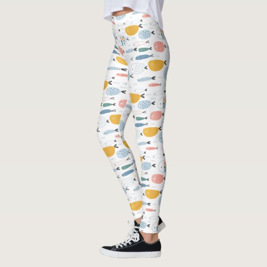 Niedlich Doodle School of Fish Pattern Leggings (Links)