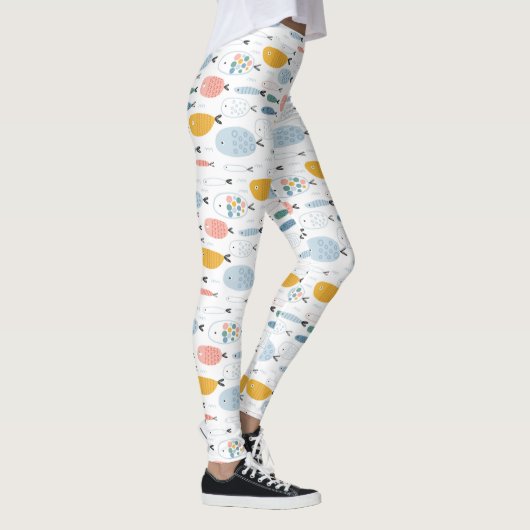 Niedlich Doodle School of Fish Pattern Leggings (Rechts)