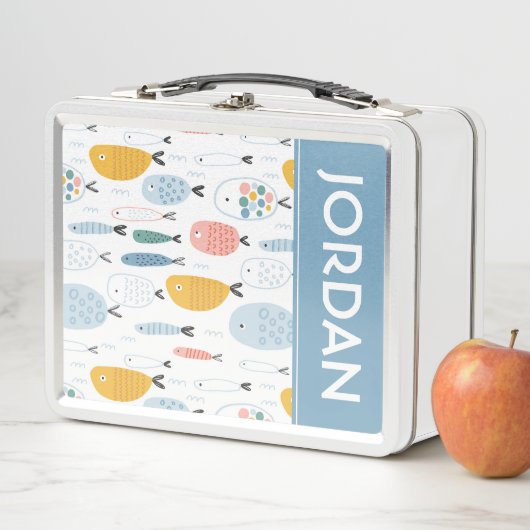 Niedlich Doodle School of Fish Pattern Metall Brotdose (Beispiel)