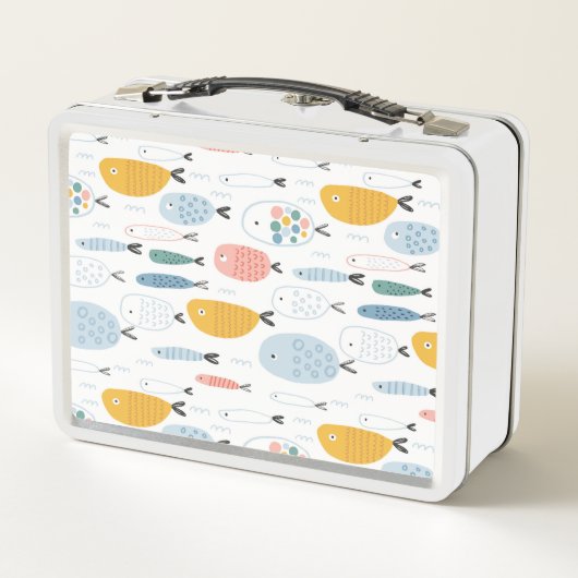 Niedlich Doodle School of Fish Pattern Metall Brotdose (Rückseite)
