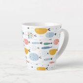 Niedlich Doodle School of Fish Pattern Milchtasse (Rechte Ecke)