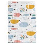 Niedlich Doodle School of Fish Pattern Mittlere Geschenktüte (Rückseite)