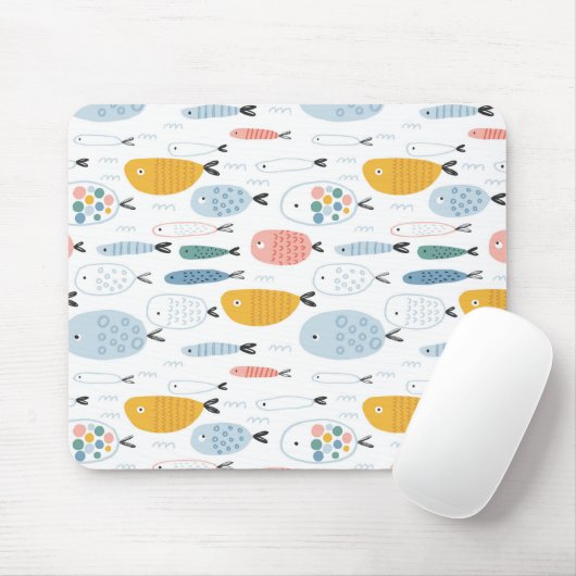 Niedlich Doodle School of Fish Pattern Mousepad (Mit Mouse)