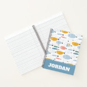 Niedlich Doodle School of Fish Pattern Notizblock (Innenseite)