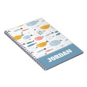 Niedlich Doodle School of Fish Pattern Notizblock (Rechte Seite)