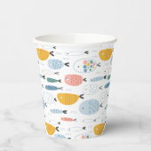 Niedlich Doodle School of Fish Pattern Pappbecher (Links)