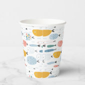 Niedlich Doodle School of Fish Pattern Pappbecher (Rechts)