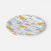 Niedlich Doodle School of Fish Pattern Pappteller (Schrägansicht)