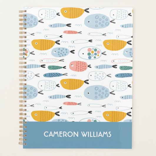 Niedlich Doodle School of Fish Pattern Planer (Vorderseite)