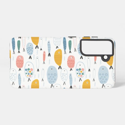Niedlich Doodle School of Fish Pattern Samsung Galaxy Hülle (Rückseite (Horizontal))