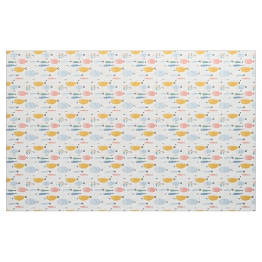 Niedlich Doodle School of Fish Pattern Stoff (Fat Quarter (45,7 x 55,9 cm))