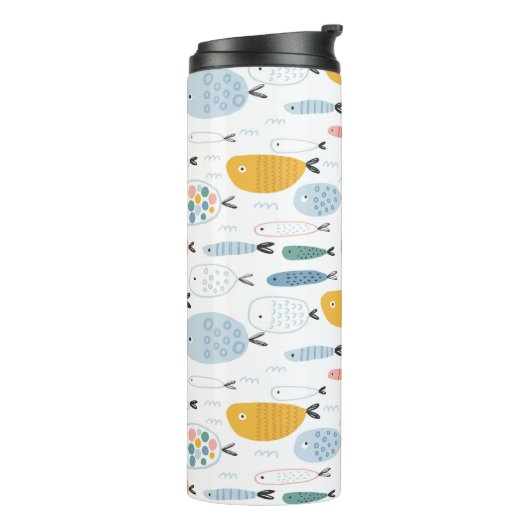 Niedlich Doodle School of Fish Pattern Thermosbecher (Nach links gedreht)