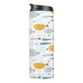 Niedlich Doodle School of Fish Pattern Thermosbecher (Nach rechts gedreht)