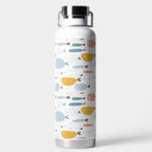 Niedlich Doodle School of Fish Pattern Trinkflasche (Rückseite)