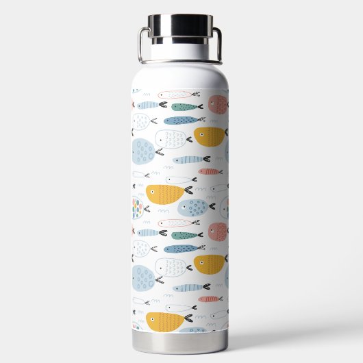 Niedlich Doodle School of Fish Pattern Trinkflasche (Rückseite)
