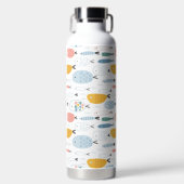 Niedlich Doodle School of Fish Pattern Trinkflasche (Vorderseite)